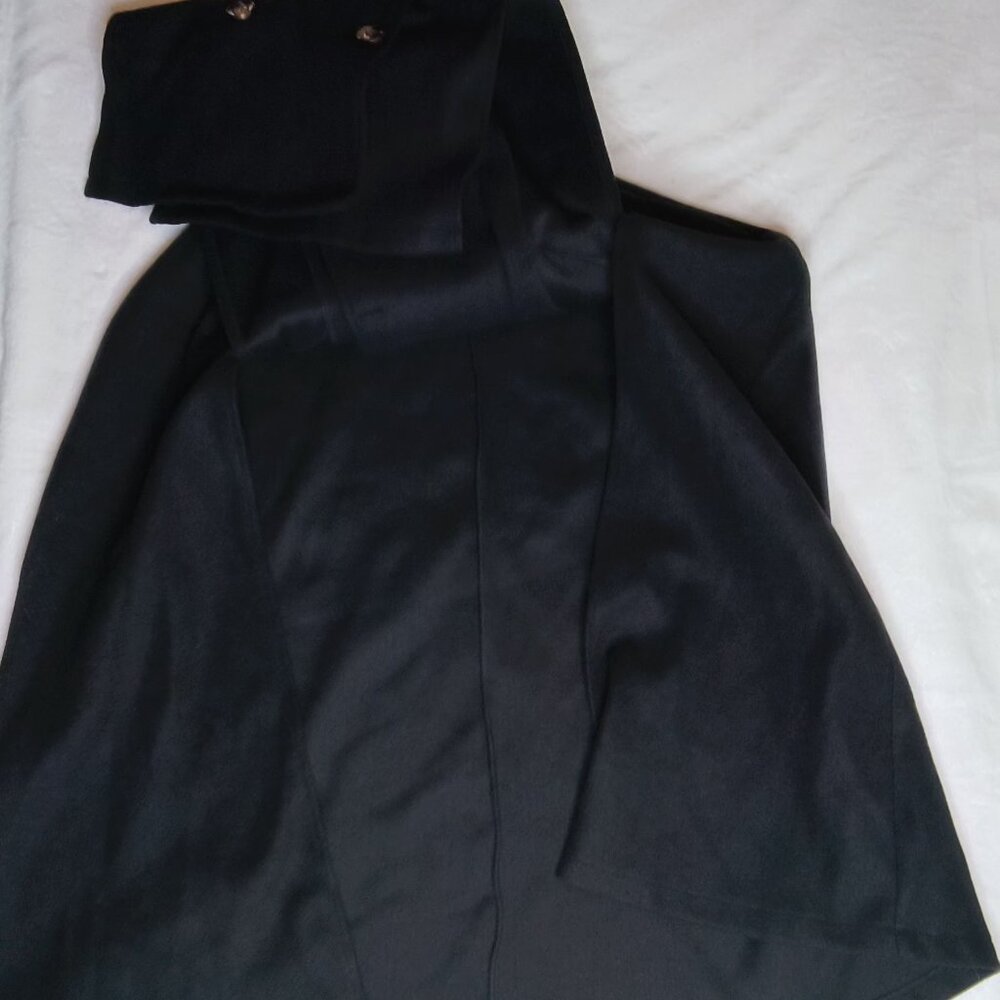 Kara And Kate 🌷 Womens Gorgeous Black Luxe Button Up Double Breasted Cape 🌷 - Picture 14 of 16